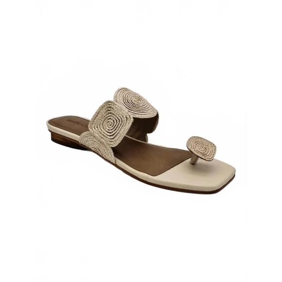 NEW BERNARDO women palermo raffia sandal in white - Picture 1 of 3